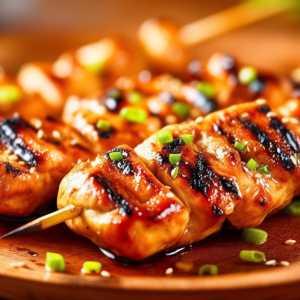 Grilled Soy Marinated Chicken Skewers