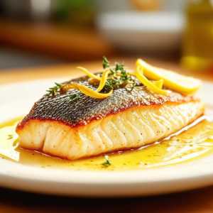 Baked Sea Bass with White Wine and Lemon Peel