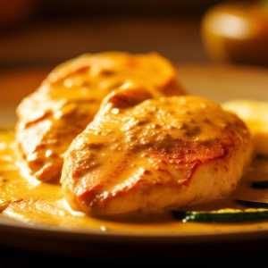 Zucchini and Mustard Cream Sauce Chicken
