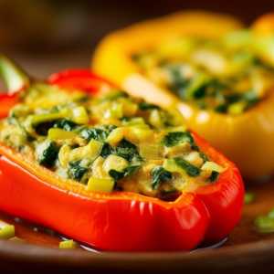 Leek and Herb Stuffed Bell Peppers