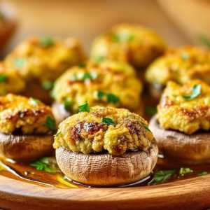Olives and Parsley Stuffed Mushrooms