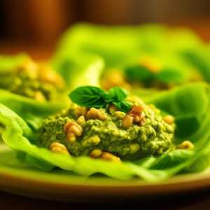 Lettuce Wraps with Walnut Pesto