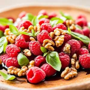 Walnut, Raspberry and Basil Salad