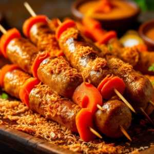 Coconut Curry Sausage Skewers
