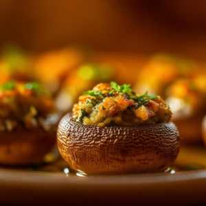 Stuffed Mushrooms with Olive Oil, Garlic, and Oregano