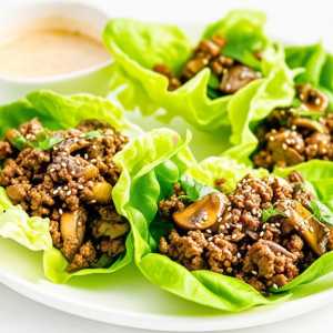 Mushroom & Burger Lettuce Wraps