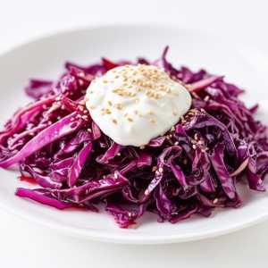 Cabbage Stir Fry with Soy Sauce and Creamy Yogurt