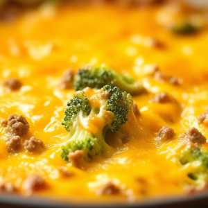 Cheesy Broccoli and Meat Bake