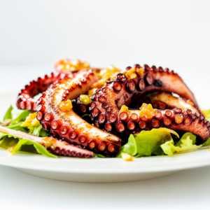 Grilled Octopus Salad with Red Leaf Lettuce