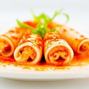 Sweet and Spicy Stuffed Squid Tubes