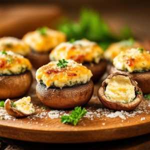 Cheesy Parsley Stuffed Mushrooms