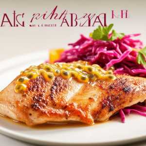 Passion Fruit Chicken with Red Cabbage Slaw