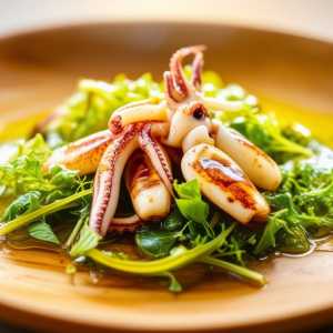 Grilled Squid Salad with Olive Oil Dressing