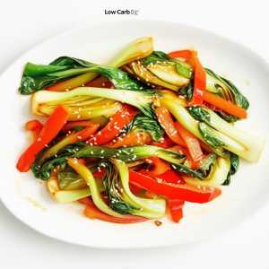 Stir-Fried Red Bell Pepper and Bok Choy