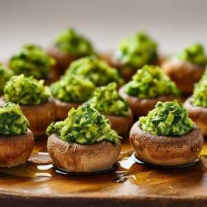 Leek and Spinach Stuffed Mushrooms