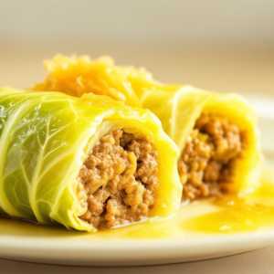 Cabbage Rolls Stuffed With Pork and Cheese