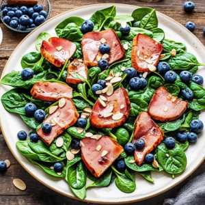 Ham and Blueberry Spinach Salad