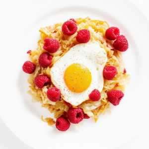 Raspberry, Egg, and Cabbage Skillet